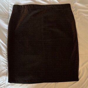 Elegant Black Pencil Skirt With Orange